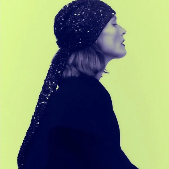 NWT-Zara sequined head wrap 3 QUICK & SIMPLE ZARA CAP HEADWRAP || SILK HEADWRAP Styles  main image 3
